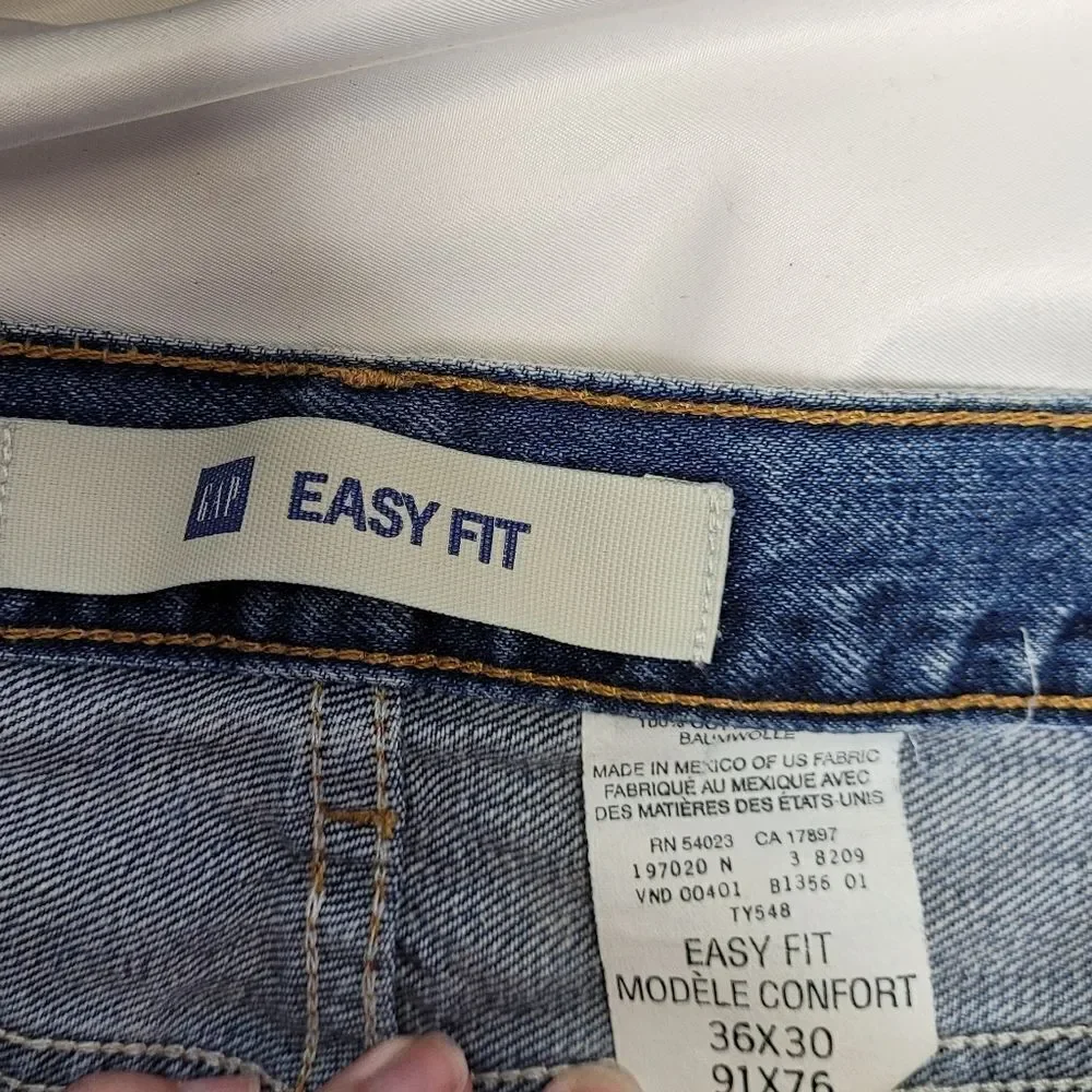 VINTAGE 90s/Y2K GAP‎ easy fit medium wash baggy denim jeans 36x30